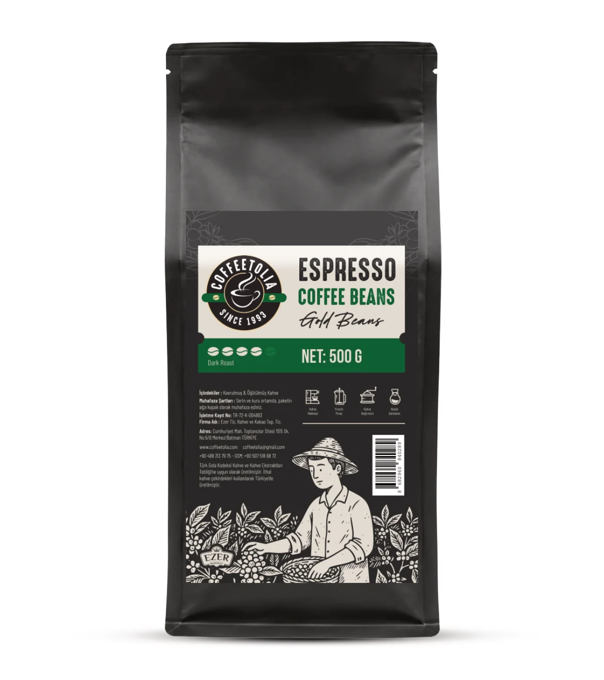 espresso Coffeetolia Blend Espresso Çekirdek Kahve - Görsel 1